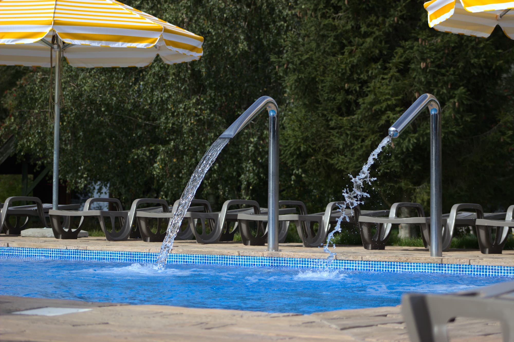 Water jets in the pool