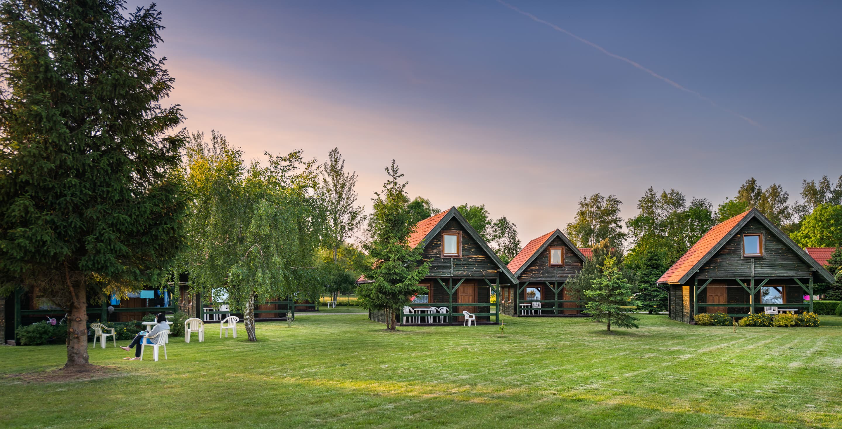 Holiday cottages among trees